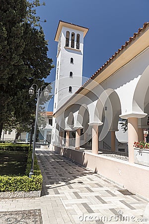 Bell tower Katholiki Ekklisia Maria Kremasti Rhodes Stock Photo