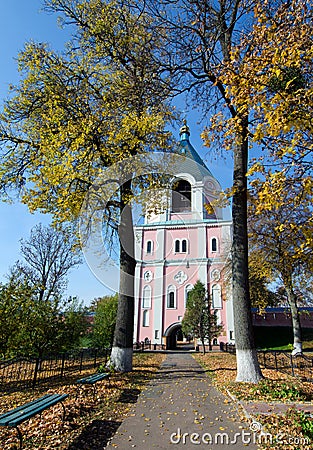 Bell tower of the Monastery on a sunny autumn day Stock Photo