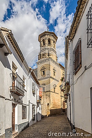 Bell tower of San Juan Evangelista chapel in Baeza - Spain Editorial Stock Photo
