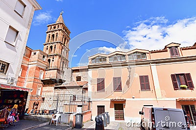 Bell Tower of San Lorenzo Cathedral or St. Lawrence`s Cathedral Editorial Stock Photo
