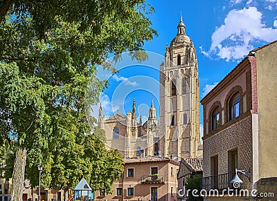 Plaza de la Merced square. Segovia, Castile and Leon, Spain Editorial Stock Photo