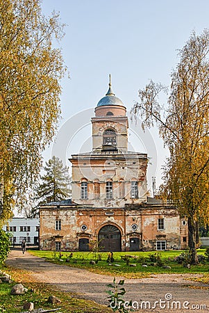 Bell tower of the Tikhvin Vvedensky convent Stock Photo