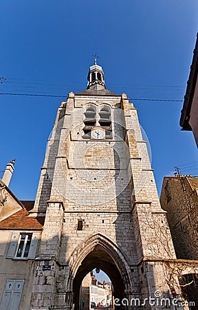 Bell Tower (XVI c.) of Notre Dame du Val in Provins, France Stock Photo