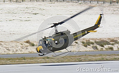 Bell UH-1 Iroquois, nickname Huey military helicopter at SHG AIRSHOW 2022 Editorial Stock Photo