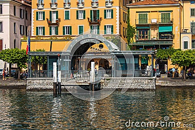 BELLAGIO ON LAKE COMO, ITALY, JUNE 15, 2016. View on coast line of Bellagio city on Lake Como, Italy. Italian landscape city with Editorial Stock Photo