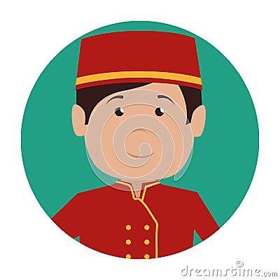 bellboy character hotel service icon Cartoon Illustration