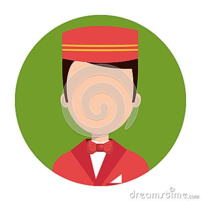 bellboy character hotel service icon Cartoon Illustration