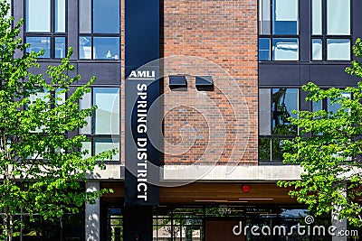 Spring District, AMLI Spring District, new apartment building Editorial Stock Photo