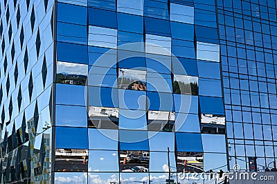 Spring District, reflective glass of new commercial building Editorial Stock Photo