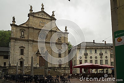 Bellinzona Cathedral, Switzerland Editorial Stock Photo