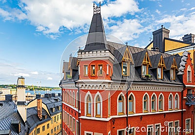 Bellmansgatan 1 building with apartment of Mikael Blomkvist char Editorial Stock Photo