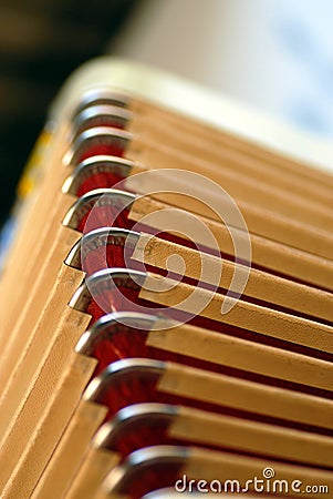 Bellows of diatonic accordion Stock Photo