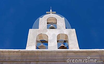 Bells Belfry Mission San Xavier Catholic Church Tuscon Arizona Stock Photo