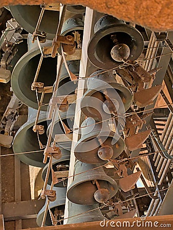 Bells of the carillon of the Church of Saint Ildefonso , Porto Stock Photo