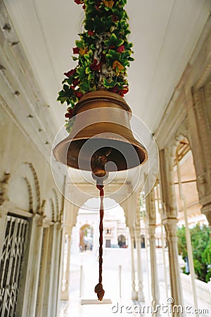 Bells in hindu temple. Stock Photo