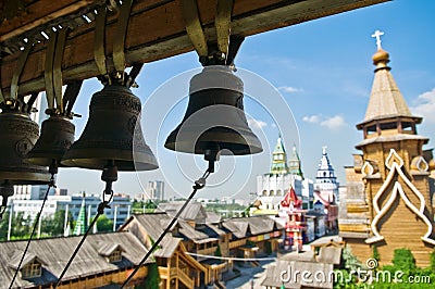 Bells in Izmailovsky Kremlin, Moscow, Russia Stock Photo