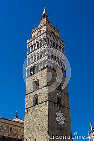 Belltower of Pistoia Cathedral, Tuscany, Italy Stock Photo