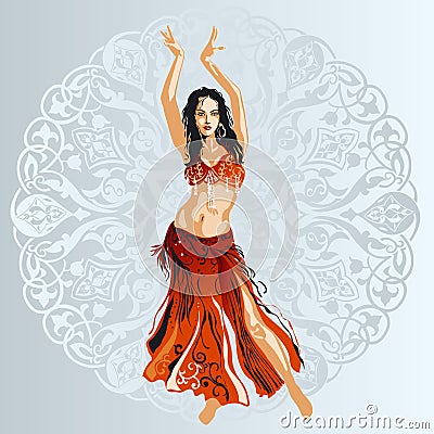 Belly dancer Vector Illustration