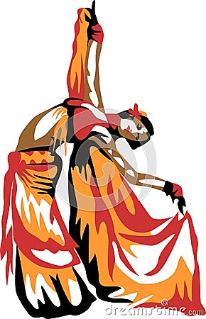 Belly dancer Vector Illustration