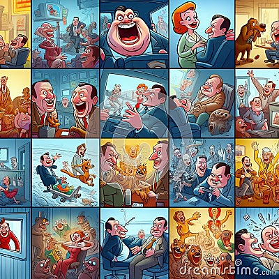 Belly laugh animation slides Slides with animated sequ Stock Photo