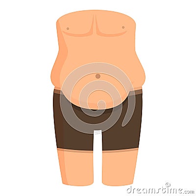 Belly problem fat icon cartoon vector. Stomach health Vector Illustration