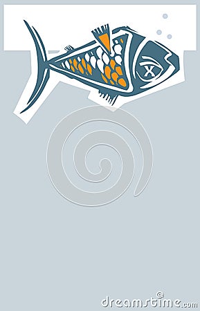 Belly Up Fish Vector Illustration