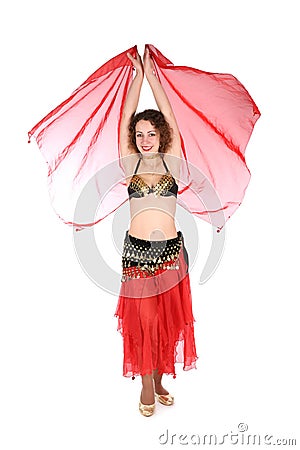 Bellydance with hands up Stock Photo