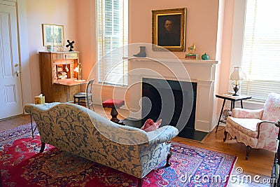 Belmont antebellum plantation guest room lounge area Editorial Stock Photo