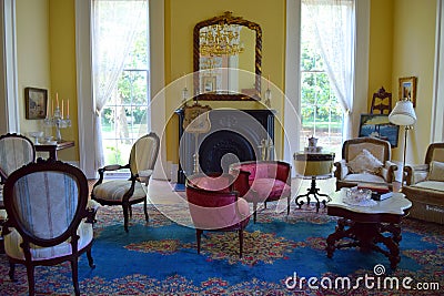 Belmont antebellum plantation ladies withdrawing room Editorial Stock Photo