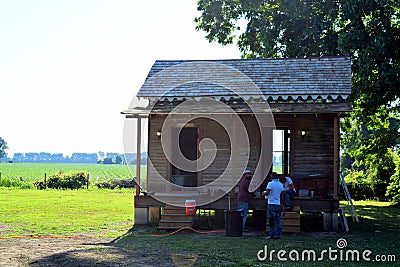 Belmont antebellum plantation sharecropper shack remodeling Editorial Stock Photo