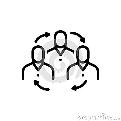 Black line icon for Belong, pertain and group Vector Illustration