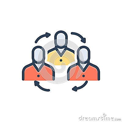 Color illustration icon for Belong, pertain and relation Cartoon Illustration