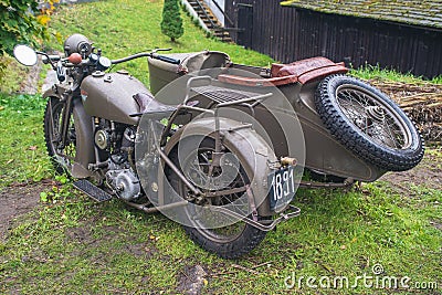 Classic Polish motorcycle Sokol 1000 of 1936 Editorial Stock Photo