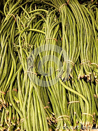 Bunch of long beans Stock Photo