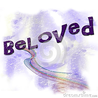 Beloved pastel word graphic Stock Photo