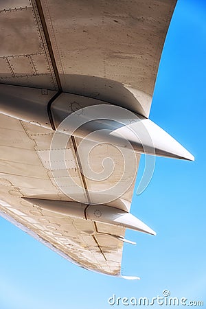 Below an Aircraft Wing Stock Photo