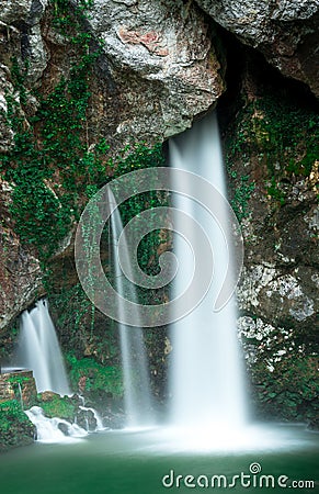 Below the Holy Cave of Covadonga Stock Photo