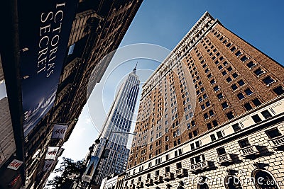 Below view on skyscrapers in New York Editorial Stock Photo