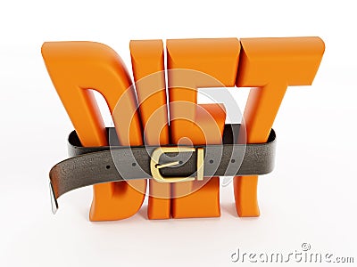 Belt and diet word Stock Photo