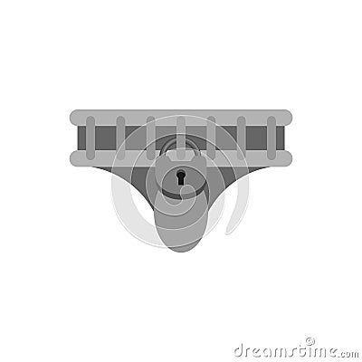 Belt of fidelity isolated. Iron panties with lock. Medieval clothes Vector Illustration