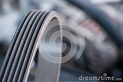 Belt motor damaged from use Stock Photo