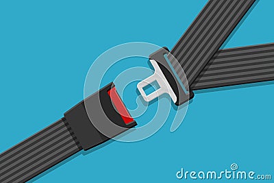 Belt safety. Belt safety on seat car. Fasten seatbelt in car and airplane for safe. Icon of security for plane, auto and truck. Vector Illustration