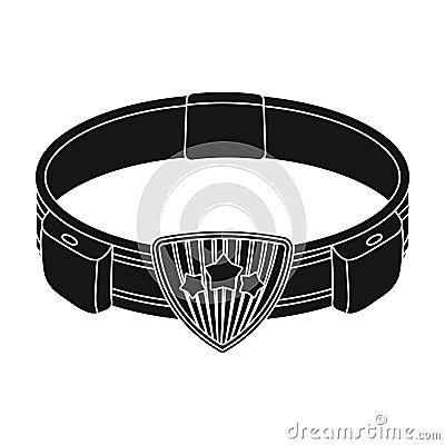 Belt, single icon in black style.Belt, vector symbol stock illustration web. Vector Illustration