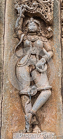 Dancing Shilabalika statue at Chennakeshava Temple in Belur, India Stock Photo