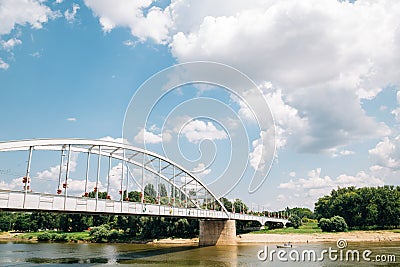 Belvarosi Hid bridge and Tisza River in Szeged, Hungary Stock Photo