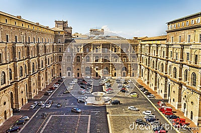Belvedere Courtyard in the Vatican City - Vatican State Editorial Stock Photo