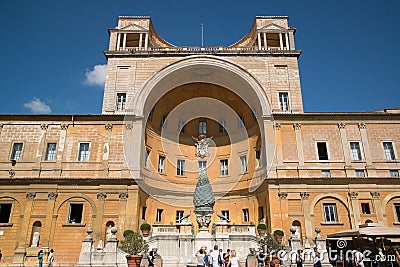 Belvedere courtyard in the Vatican Museums Editorial Stock Photo