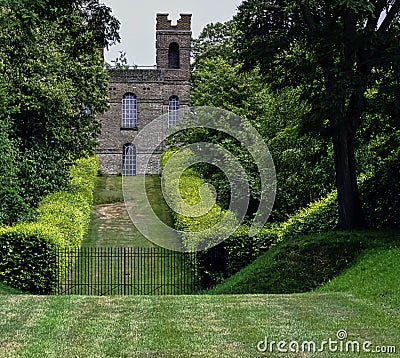 Belvedere Tower, Claremont Landscape Garden, Esher, United Kingdom Editorial Stock Photo