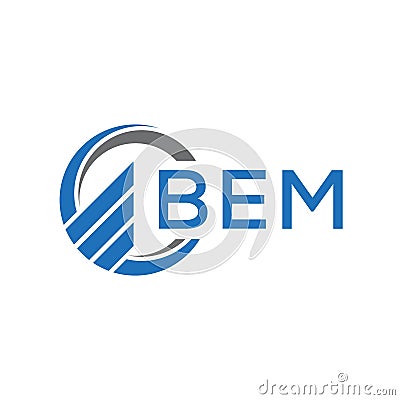 BEM Flat accounting logo design on white background. BEM creative initials Growth graph letter logo concept. BEM business finance Vector Illustration