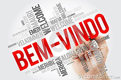 Bem-Vindo Welcome in Portuguese word cloud Stock Photo